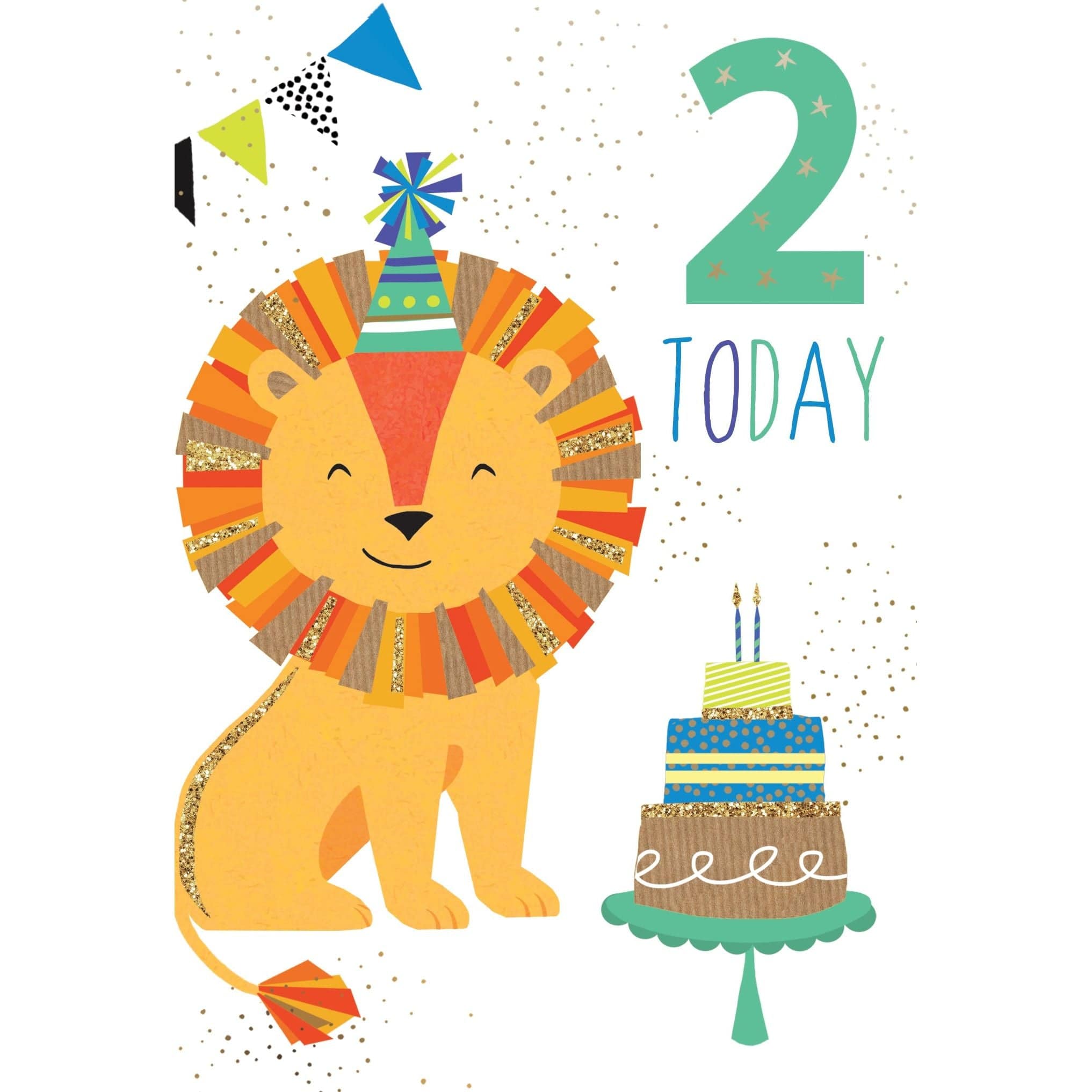 Pictura Sara Miller 2nd Lion birthday card featuring colorful illustrated lion design for children's birthday celebrations.